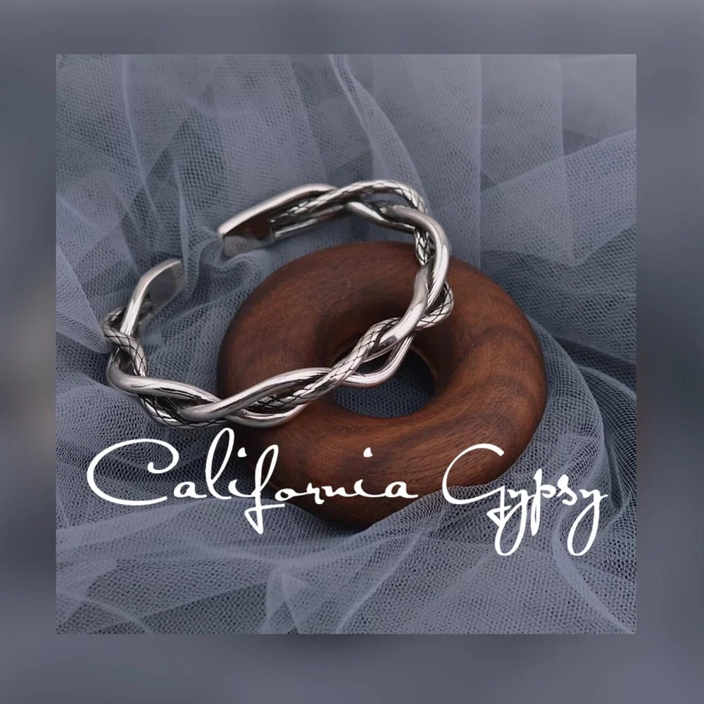 Braided Men’s Silver S925 Bracelet - Picture 2 of 4